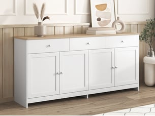 Commode 3 tiroir(s)    BGSRYAO  coloris blanc largeur 160 cm