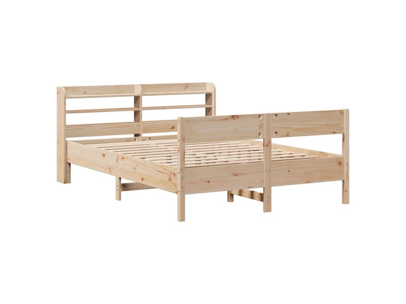 Lit double- lit adulte - cadre de lit sans matelas 150x200 cm bois de pin massif - Conforama B