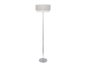 Fabrilamp kenya lampadaire textile gris et blanc, 1 x e27, h 170 cm, ø 40 cm