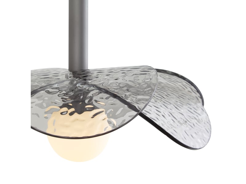  Suspension design argentée avec verre fumé - kemner  - Conforama D