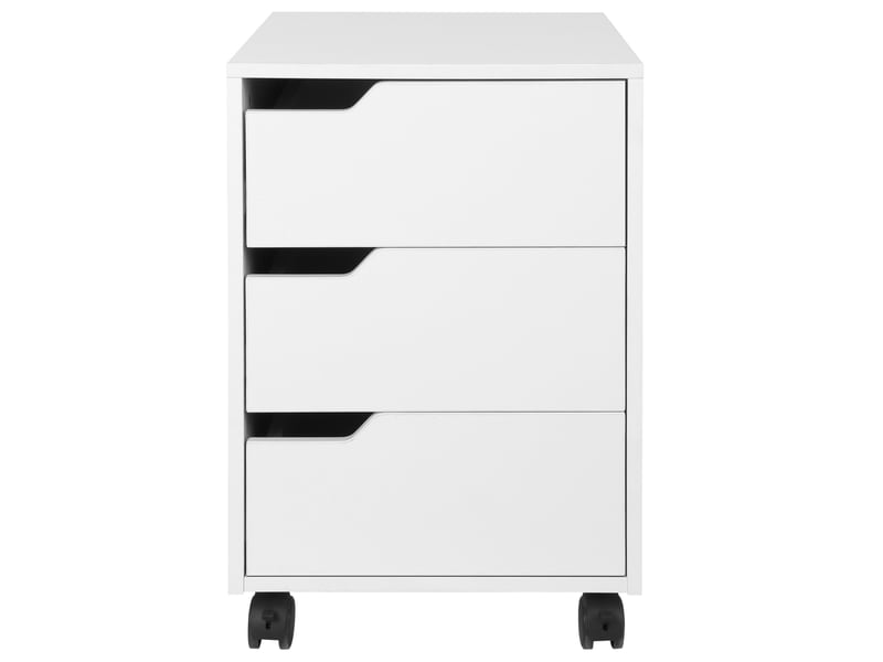  Caisson de bureau à roulettes, classeur à 3 tiroirs, meuble de rangement pour bureauétude, 40 x 50 x 57,5 cm, blanc  - Conforama B