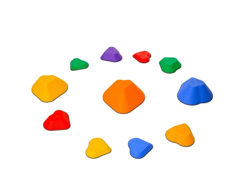 Pierres d'équilibre enfant 42 x 39 x 20 cm – multicolores – 11 pièces empilables antidérapantes - Conforama A
