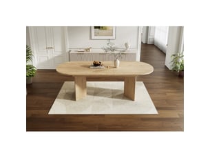 Table à manger extensible 140180 × 90 cm – 6–8 pers, plateau épais, coins arrondis, chêne, style épuré