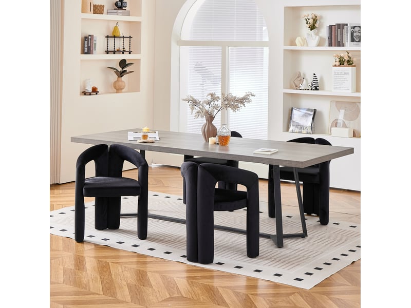 Lot de 2 chaises de salle à manger en velours avec accoudoirs homvra  - Conforama B