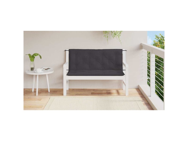 Coussin de banc de jardin, coussin d'assise noir 120x(50+50)x7 cm tissu oxford cf52773 - Conforama C