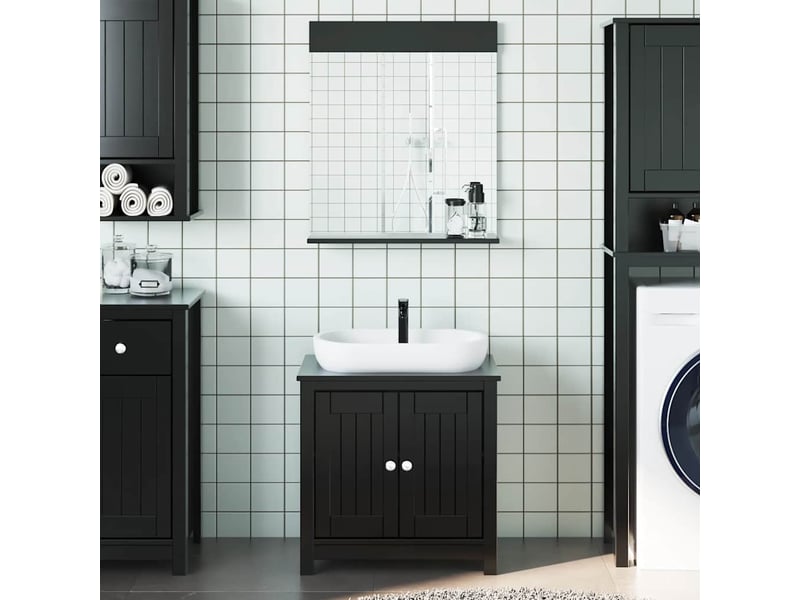 Ensembles de salle de bain, meubles de salle de bain 2 pcs berg noir bois de pin massif cf64766 - Conforama B