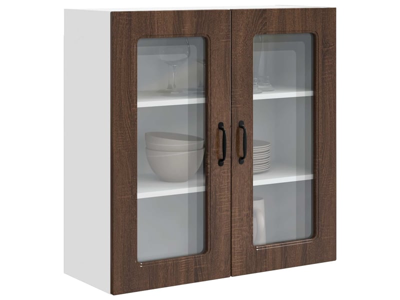  Meuble mural de cuisine | armoire de cuisine chêne brun 80x31x80cm shl8499  - Conforama C