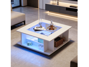 Table basse carré(e) coloris blanc <strong>HAUSS SPOLE</strong> <strong></strong> - 70 cmx70 cm