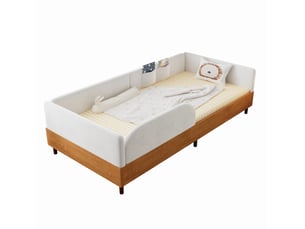 Lit simple 90x200 cm MEUBLIV   coloris bicolore