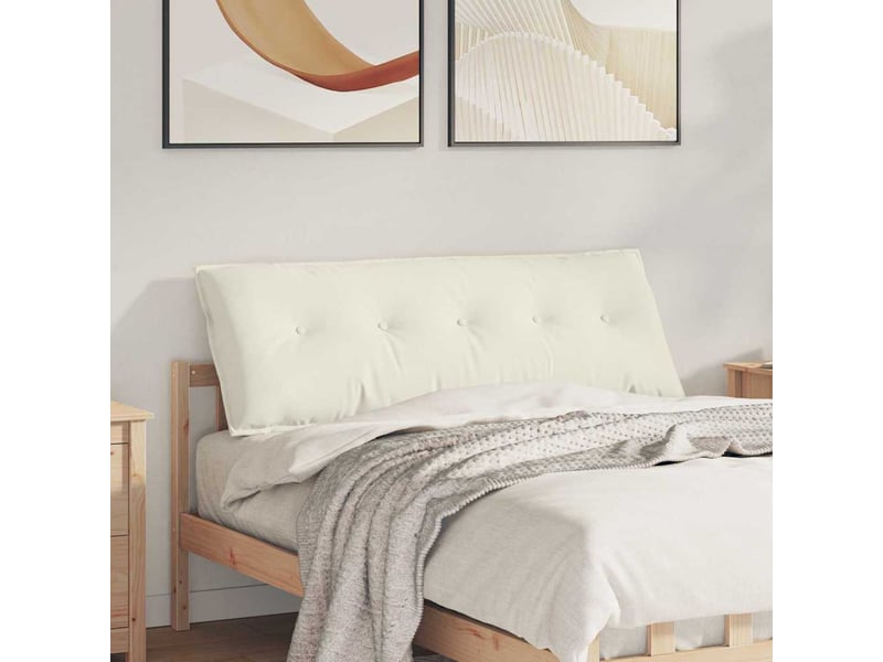 Coussin de dos, coussin de dossier crème 140 x 50 cm tissu en velours côtelé cf54618 - Conforama B