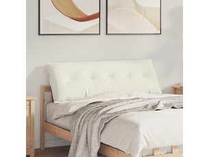 Coussin de dos, coussin de dossier crème 140 x 50 cm tissu en velours côtelé cf54618