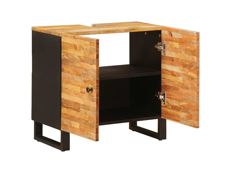 Meuble sous lavabo de salle de bain naturel 62 x 33 x 58 cm cf64920 - Conforama A
