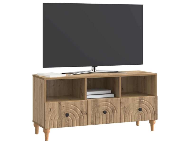  Meuble tv - banc tv - meuble de rangement 102 x 34,5 x 50 cm chêne artisanal bois d’ingénierie  - Conforama C