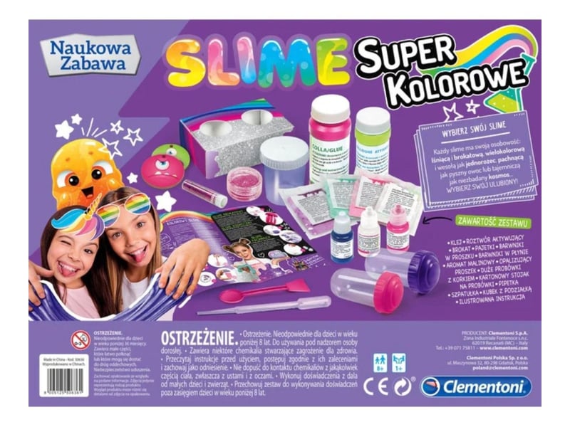  Coffret scientifique clementoni 50636 science  and  jeu - slime super coloré 8005125506361 - Conforama B