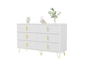 Chiffonnier 6 tiroir(s)    HAVRYA  coloris bicolore largeur 120 cm hauteur 77 cm