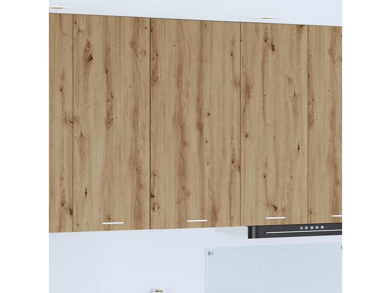  Meuble de rangement cuisine, armoire suspendue chêne artisan et blanc 50x31x100cm  - Conforama B