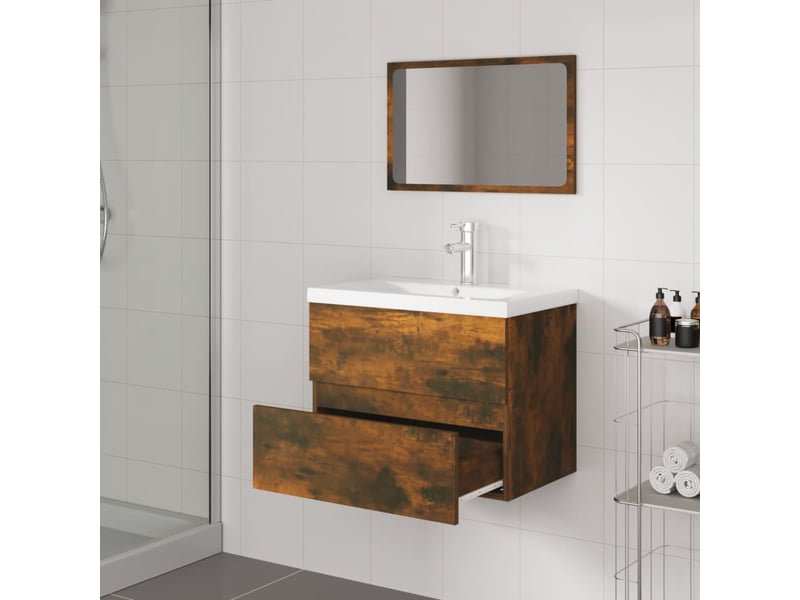  Meubles de salle de bain, armoire salle de bain chêne fumé bois d'ingénierie cf65461  - Conforama C