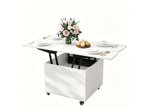 Table basse carré(e) coloris blanc <strong>VOXON</strong> <strong></strong> - 60 cmx60 cm