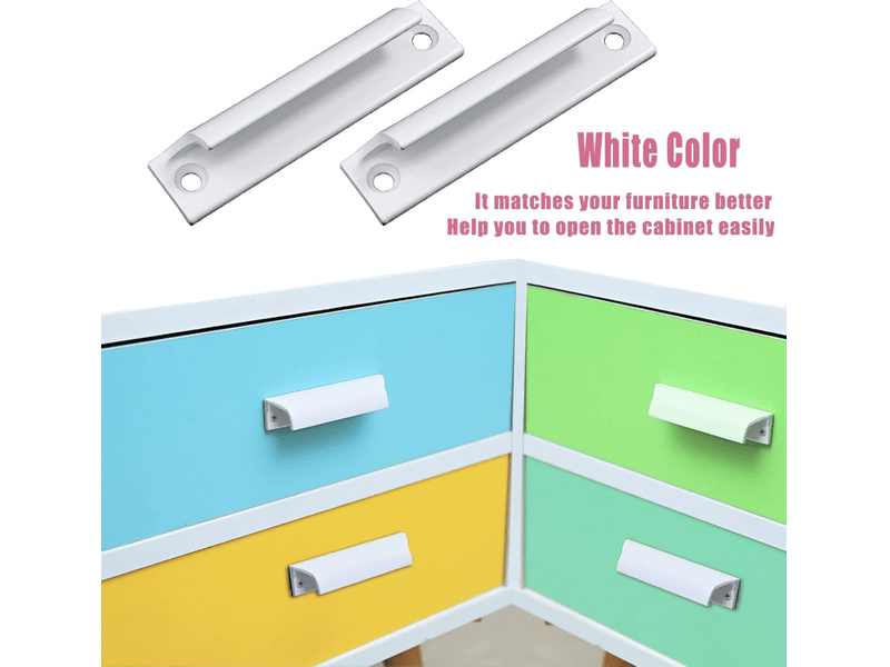 Poignée de porte de balcon extérieure, 2 poignées de porte de patio, adaptée à la maison, portes de placards, etc. Avec vis (blanc) - Conforama E