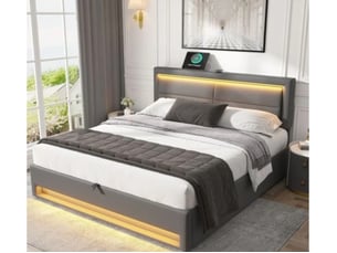 Lit 2 places 140x190 cm BIQZUYA coloris gris