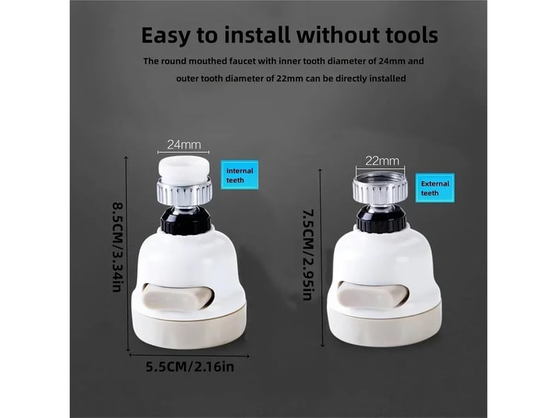  Robinet de cuisine avec aérateur pivotant de 360 degrés, jet réglable à 3 modes - robinet à faible consommation avec fonction pulse  - Conforama D