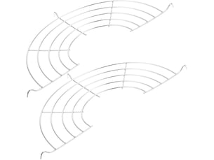Ensemble de deux grilles semi-circulaires en acier inoxydable pour égoutterrefroidir l'huile de friture, ustensile de cuisine, 18 cm