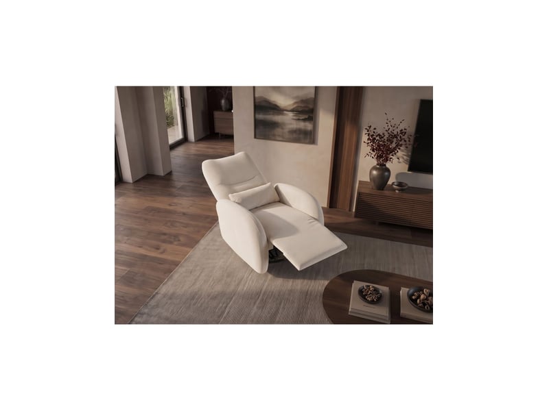 Fauteuil relax électrique relaxio - tissu beige clair - rotatif 360° - Conforama E