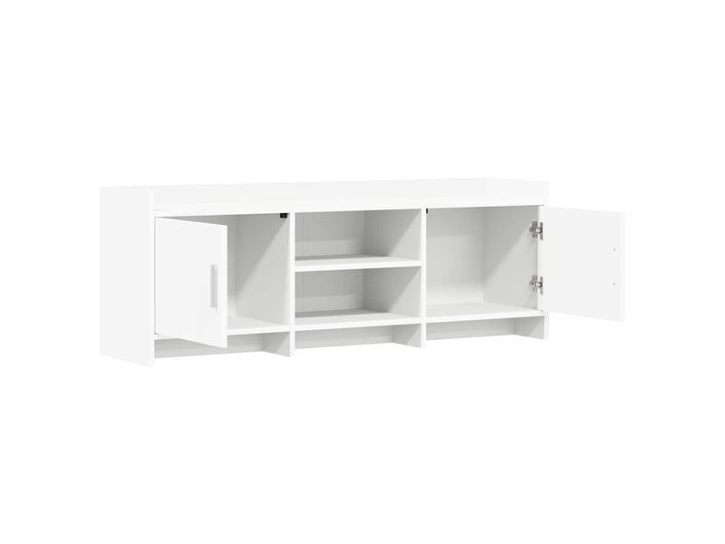  Meuble tv - banc tv - meuble de rangement 130 x 33 x 47 cm blanc bois d'ingénierie  - Conforama D