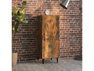 Buffet - bahut - meuble de rangement chêne fumé 34,5x34x90 cm bois d'ingénierie