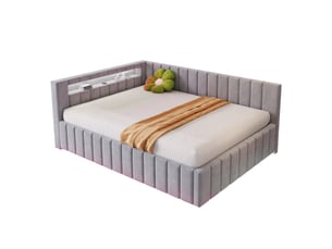 Lit banquette 140x200 cm coloris gris