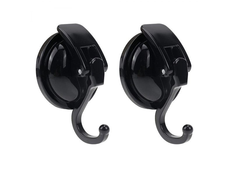  Crochet ventouse salle de bain 2 pièces patère torchon pas de perçage noir forte nano aspiration suction hooks bathroom 5kg  - Conforama A
