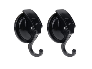 Crochet ventouse salle de bain 2 pièces patère torchon pas de perçage noir forte nano aspiration suction hooks bathroom 5kg