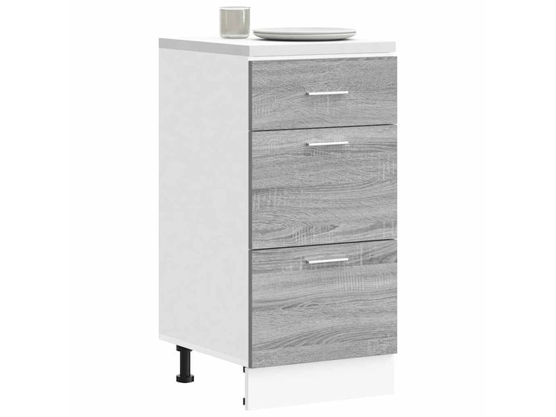  Meuble de rangement, meuble bas de cuisine gris sonoma 40x46x81,5cm bois d'ingénierie  - Conforama B