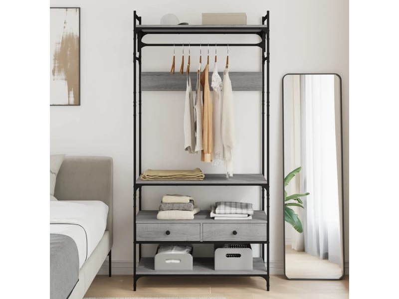  Armoire à tiroirs, commode sonoma gris 89x39x184,5 cm bois d'ingénierie  - Conforama B
