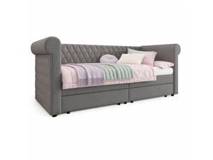 Lit avec rangement 90x200 cm    coloris gris