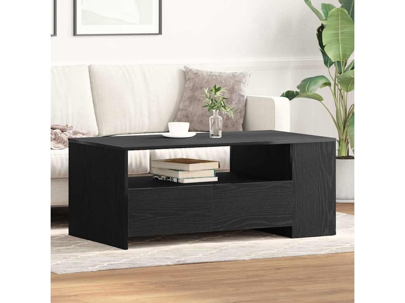  Table basse - table de salon - table à thé chêne noir 102 x 55 x 43,5 cm bois d'ingénierie  - Conforama B