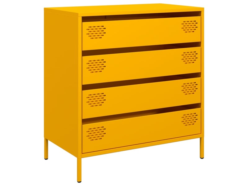 Buffet - bahut - meuble de rangement jaune moutarde 68x39x73,5 cm acier laminé à froid  - Conforama A