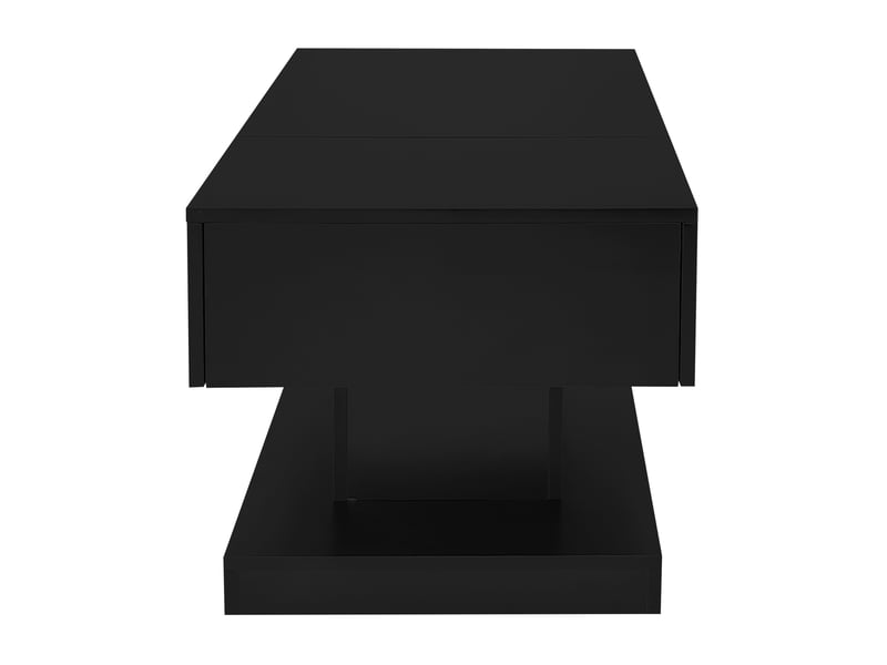  Table basse relevable avec plateau coulissant et led pour salon 100×50×45 cm en panneaux de particules noir  - Conforama D