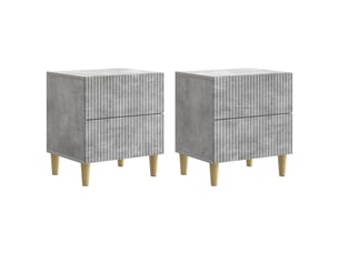 Table de chevet - cabinet de chevet - table de nuit 2 pièces gris béton 43 x 34,5 x 48 cm