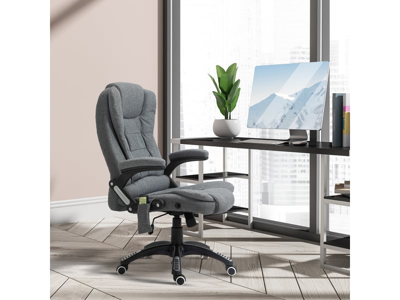  Fonction chauffante, inclinable, à bascule, ergonomique, réglable en hauteur, pivotante à 360°, chaise de bureau, poche latérale  - Conforama C