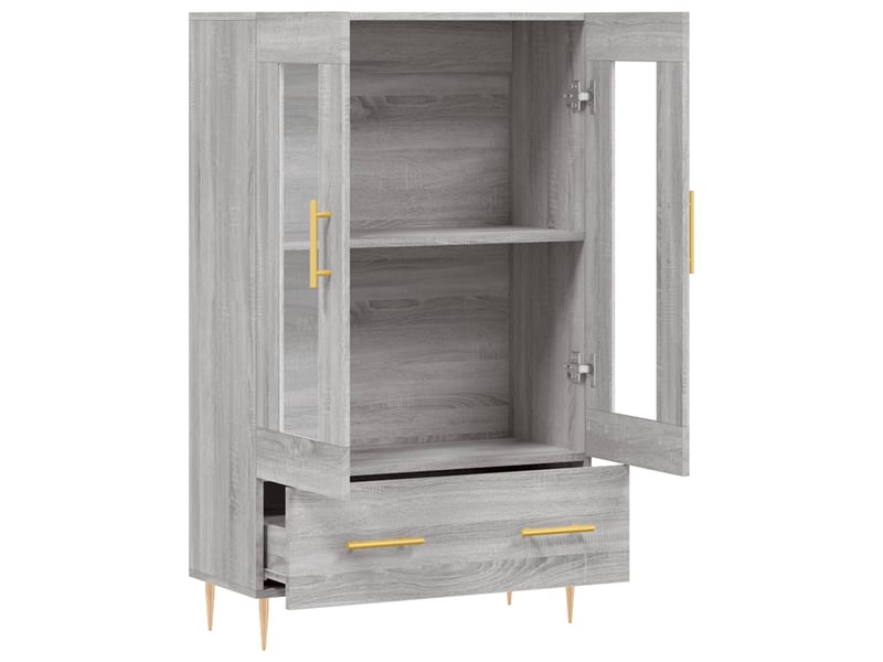  Buffet haut - bahut - meuble de rangement sonoma gris 69,5x31x115 cm bois d'ingénierie  - Conforama E