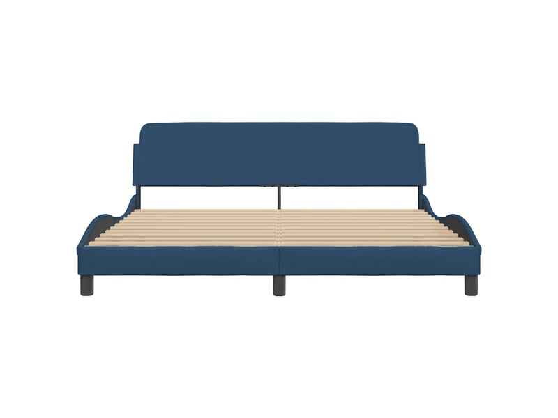 Lit double- lit adulte - cadre de lit avec tête de lit dover bleu 180x200cm tissu - Conforama C