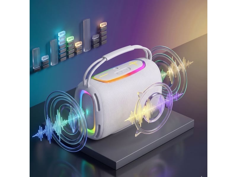 Dynabass - dbe40 x white - enceinte sans fil puissante - led rgb  - Conforama C