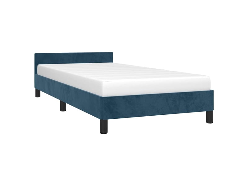  Lit simple- lit adulte -  cadre de lit sans matelas bleu foncé 80x200 cm velours  - Conforama B