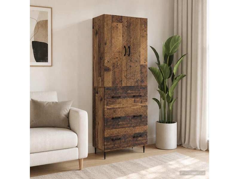 Ensemble de meubles 2 pcs, rangement de salon 66 x 34,5 x 90 cm bois d'ingénierie shl8515 - Conforama B