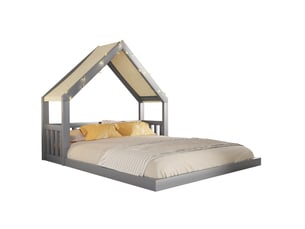 Lit cabane 140x200 cm DESVIAE coloris gris