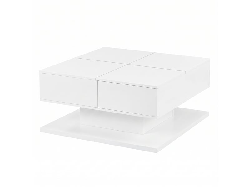  Table basse relevable brillante avec tiroirs, couvercle rabattable et led contrôlée par appli  - Conforama E