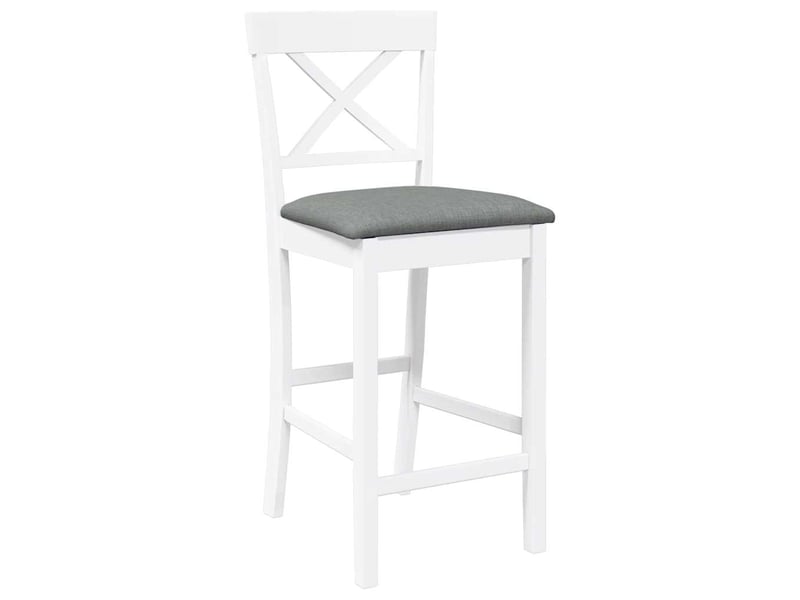  Lot de 2 tabouret de bar avec coussins en bois massif blanc et caoutchouc shl53367  - Conforama D