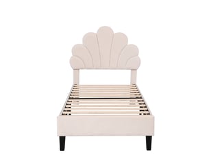 Lit simple 90x200 cm MAISONORA coloris beige