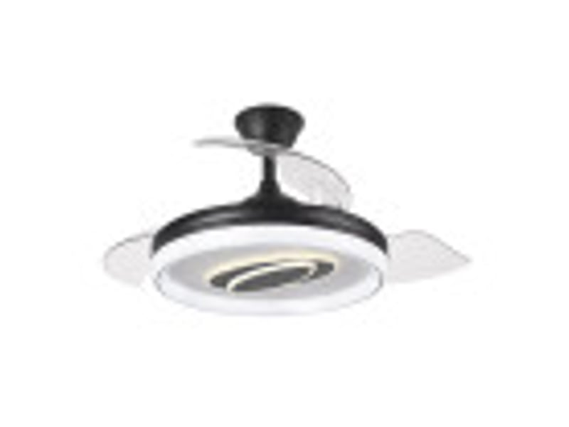Fabrilamp maracana plafonnier ventilateur led 57 w, 5980 lm, moteur dc, 3 pales rétractables, ø 107 cm, noir 242791309 - Conforama D